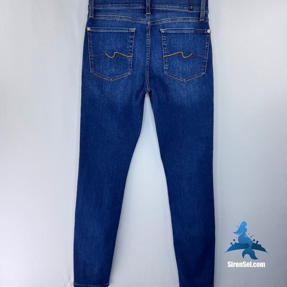 1233 7 For All Mankind Gwenevere Skinny Jeans - Size 30 - Blue - Picture 8 of 16
